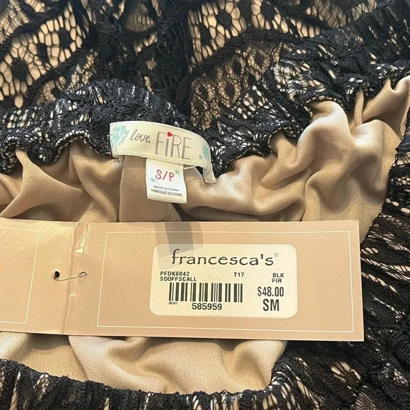 LOVE FIRE Women's Dress Black Lace Off the Shoulder‎ Fancy Mini Dress - Picture 14 of 15